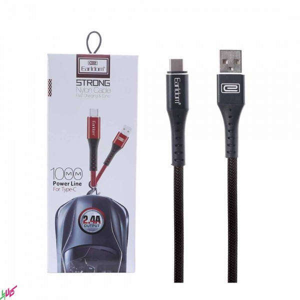 کابل شارژ type c -USB برند EARLDOM مدل EC-058C طول 1 متر